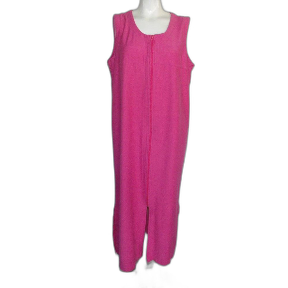 TROPICAL ESCAPE Swim Cover, L, Bold Pink, Zipper front, Sleeveless, Long - Picture 8 of 10